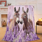 Donkey Blanket Donkey Lavender Flannel Plush Throw Blanket Cozy Farm Animal Decor Fleece Stuff Blanket Gifts For Yogis Lover Girls Boys Kids Adults Women Bed Travel 40"X50"