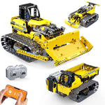 3 In 1 Stem Remote Control Bulldozer Building Set, Diy Engineering Construction Kit With App & Remote, Educational Robot Blocks Toy, Birthday For Kids Teens Adults - 452 Pcs