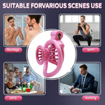 Male Inverted Chastity Cage Sex Toy Set With 4 Cock Rings, 3D Small Negative Chastity Devices Locked Cock Cage Nylon Fish Trap Shape Adult Penis Sm Bondage Device Sex Toys For Men & Gay