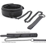 Leather Handcuffs Ankle Cuffs Neck Choker With Chain Bondage Restraint Bdsm Cosplay?3Pcs?