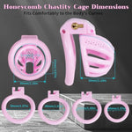 Mini Honeycomb Chastity Cage With 4 Carabiners 3D Nylon Chastity Lock In Large Urinal Opening Small Ventilation Cock Cage Sm Sex Toys For Men Penis Bondage (White)
