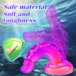 8 Inch Liquid Silicone Tentacle Octopus Dildo For Women, 2" Diameter Extra Huge Large Thick Monster Anal Dildo With Suction Cup, 7" Big Giant Alien Fantasy Pink Purple Anal Dildos Sex Toy For Gay Men