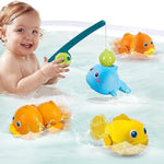 Bath Toys For Toddlers, Magnetic Fishing Games Kids Bathtub Toys, Mold Free Wind-Up Toys Swimming Fish Duck Whale Floating Water Toys For Kids Baby Infant