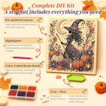 Halloween Pearl Art Kit for Adults, 3D Diamond Craft with Witch Moon Design