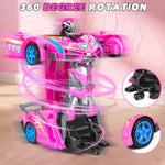 Transform Rc Cars Toys For Kids 4 5 6 7 8, 2.4Ghz Princess Remote Control Car Robot One-Button Deformation, 360° Rotation Transforming Cool Toys For Girls Birthday Gifts