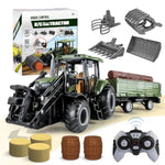 Remote Control Tractor,Kids 2.4Ghz Rc Tractor Set,Toddler Farm Toys With 2 Rc Methods/4 Pack Front Loader/Multi-Grain,Farm Toys Set For Boys Girl(Ages 3+)