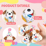 24 Pcs Birthday Small Stuffed Animal With Hat Mini Plush Toys For Student Classroom Reward Gifts Cute Soft Puppy Dog Toy Bulk Birthday Party Goodies Bag Fillers Party Decor