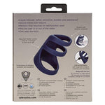 Viceroy Rechargeable Triple Cage Vibrating Cock Ring Vibrator Silicone Sex Toy For Men Blue - Se-0433-10-3