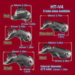Ht-V4 Chastity Cage For Men | 5 Adjustable Wide Rings & 6 Colors | Beginner-Friendly | Adult Sex Toy With Sizing Guide (Pink With Silver Sparkles, Nub)