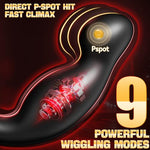 Prostate Massager Anal Vibrator with Removable Cock Rings, 9 Wiggling & 9 Vibration Modes Butt Plug, Remote Control Male Sex Toys for Men, Dual-Function Design for P-Spot & Perineum Stimulation