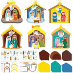 30 Sets Nativity Scene Craft Kit for Kids, Christian Christmas Ornament Activity