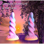 8.26" Unicorn Dildo,Big Huge Anal Dildo With Strong Suction Cup For Hands-Free Play, Liquid Silicone Luminous Dildo, G-Spot, Clitoral And Anal Stimulation, Suitable For Men, Women, Homosexuals