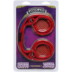 Doc Johnson Japanese Style Bondage - 100% Cotton Wrist or Ankle Cuffs - Quick, Easy Use and Removal, Red