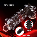 Penis Extender Reusable Set,Silicone Cock Sleeve Extension For Mens,2 Pcs Chastity Ring Adult Sex Toys Male Sm Bondage Kit (Style-2)