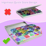 Mini Magnetic Tiles, 40Pcs Building Blocks Travel Set Magnetic Toys For Kids Ages 4-8 With Iron Case, Montessori Educational Toddler Puzzle Creativity Birthday Gift For Boys & Girls