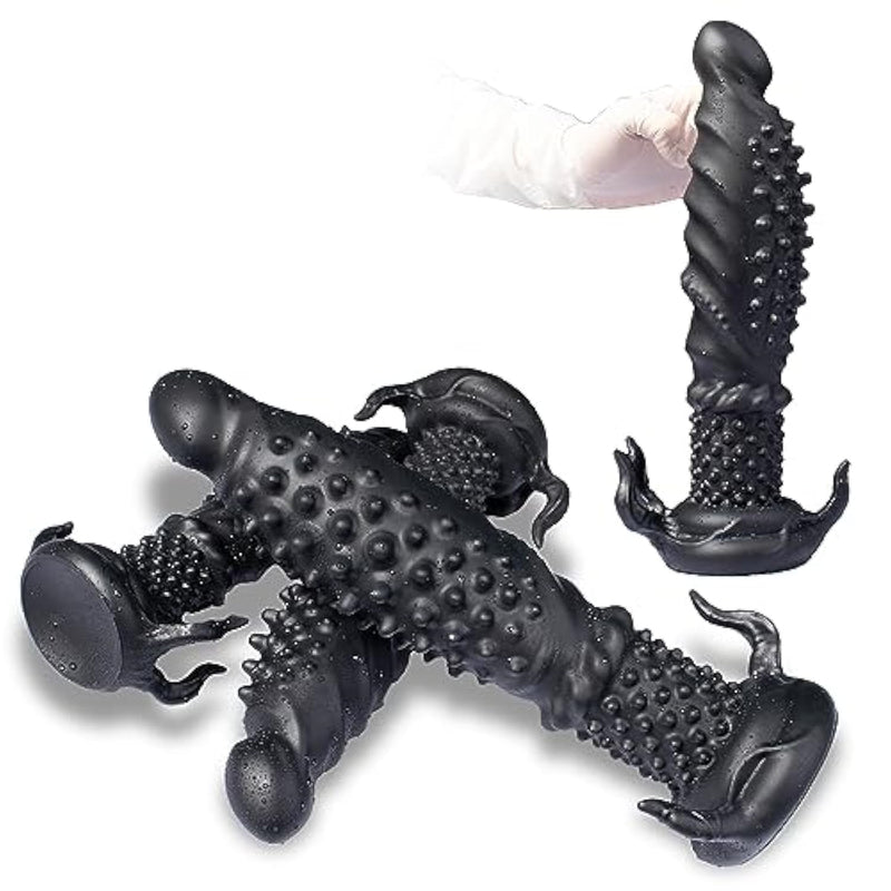 Realistic Alien Monster Anal Dildo Butt Plug With Suction Cup Spiked Knot Fantasy Dildos, Super Soft Silicone Prostate Massager Vaginal G-Spot Trainer, Adult Sex Toy For Women Men Couples (M)