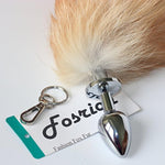 Fox Tail Anal Plug & Fashion Charm: Detachable, Easy-Clean Stainless Steel (Medium Plug, Orange)