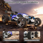 1:18 Scale 4Wd Rc Car | 40+Mph High Speed Off-Road Remote Control Truck | All-Metal Transmission & Nylon Chassis | 30+ Min Runtime | Gift For Adults, Teens & Kids (Blue)