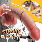 Realistic Thicker Huge Dildo -10.8'' Soft Flexible Lengthening - Curved Upwards Strong Suction Cup For Hands-Free With Furious Veiny, Skin-Like Silicone Adult Sex Toys Giant Dildos For Vagina Anal