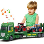Toddler Boy Truck Toys, 25" Large Farm Vehicles Truck Toy With Tractors,3 In 1 Farm Boy Vehicle, Christmas Birthday Gifts For Kids 3 4 5 6 Years Old