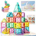 Mini Glitter Diamond Magnetic Tiles 60 Pcs Travel Magnetic Block Set With Storage Box Stem Educational Sensory Toy Preschool Building Toy For Toddlers Christmas Kids Ages 2 3 4 5 6 7 8 9