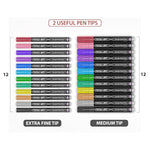 Acrylic Paint Marker Set with Extra Fine & Medium Tips for Multi-Surface Art