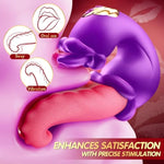 Vibrator Adult Sex Toys For Women - 4 In 1 Tongue Thrusting Vibrators Dildo Rose Sex Toys With 10 Licking Clitoral & 10 Vibration Mode, G Spot Clit Stimulator Pleasure Tools For Female Couples Games