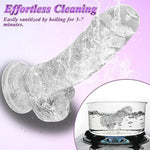 Strap On Dildo With Harness - Wearable Realistic 8.9-Inch Soft Clear Big Dildo With Strong Suction Cup For Female Masturbation, Lesbian Couples, And Gay Pleasure