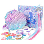 Purse For Little Girls Dress Up Jewelry Set, Kids Mermaid Hair Accessories Mermaid Toys Sticker