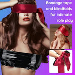 396Ft Bondage Tape Electrostatic Sex Tape With Blindfold, 99Ft*4Rolls Bondage Restraints Tape For Bdsm Games, Pvc Tapes For Couples Play (Width: 3.94" X 1Roll + 1.97" X 3Rolls)