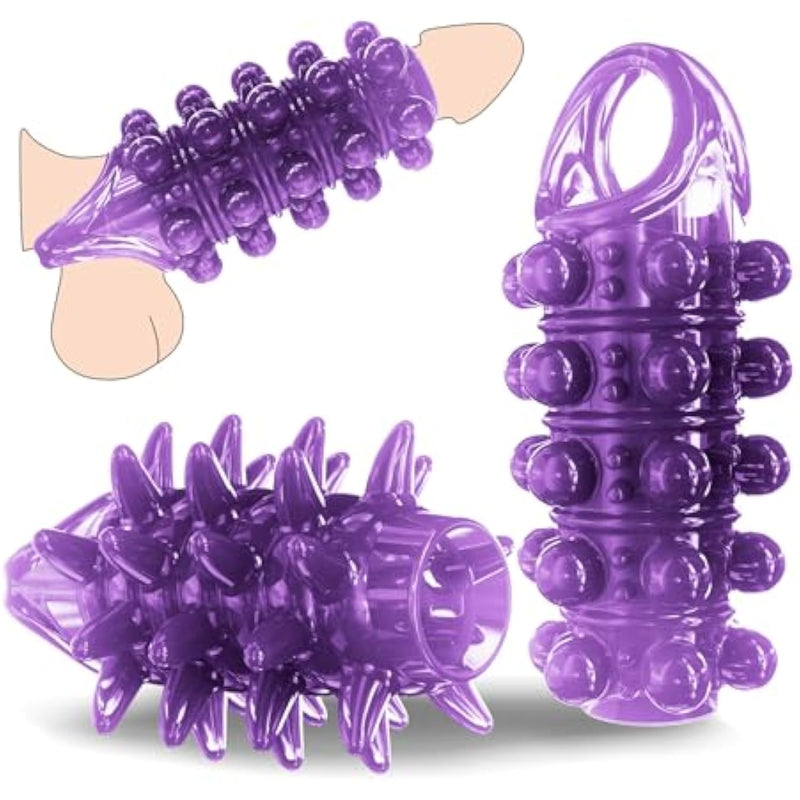 Penis Rings Sleeve Cock Ring Cock Sleeve Delay Ejaculation Stronger Erection Enhancement Adult Sex Toys For Men Penis Pump Extender Girth Extension Enhance Partner Experience-Purple