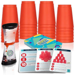 Stacking Cups Game For Kids - Set Includes 24 Cups, 18 Fun Challenging Cards, And Water Timer - Family Games For Kids And Adults, Indoor Recess Game For Classroom, Gifts For Boys And Girls