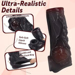 Penis Sleeve Knot Cock Ring For Men, Reusable Liquid Silicone Penis Extender Cock Sleeve Enlarger, Male Adult Sex Toys For Endurance Stronger Erection, Testicle Ring Delayed Ejaculation (Brown)