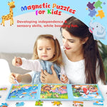 Magnetic Puzzles Book Animal Educational Learning Toys Travel Game For Toddlers Boys And Girls Road Trip Activities