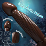 Tentacle Dildo Double Ended Dildo, 8.26“ Realistic Anal Big Thickmonster Dildo, Huge G Spot Fantasy Female Adult Toy Women Sex Toy Men Couple (Coffee)