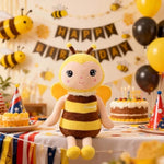 Emotional Support Bee Stuffed Animal With Smile Face And Yellow Wings Soft Plush Fuzzy Bumblebee Toy Pillow Pretty Sweet Gifts For Honey Kids Or Stuff Collection 12 Inches