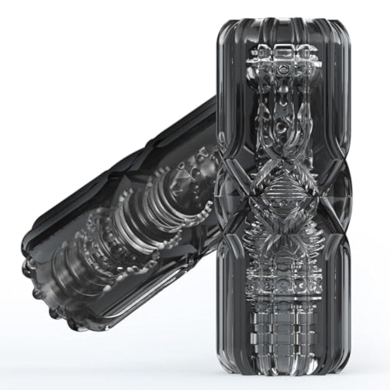 Manual Male Masturbator Stroker - Realistic 3D Textured Stroker Sleeve With Enhanced Soft Tpe, Handheld Pocket Pussy For Men, Reusable & Easy To Clean (Black)