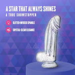 Blush – Naturally Yours – Bling 7.5 Inch Realistic Strapless Glitter Dildo – Designed For G-Spot & Anal Play – 100% Body Safe Phthalate Free – Waterproof & Easy To Clean – Adult Sex Toy – In Clear