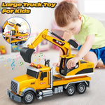 Toy Truck, Large Excavator Truck Toy For 3 4 5 6 Year Old Boys,Truck Toy With Sound And Light,Kids Toddlers Christmas Birthday Gifts For Boys & Girls