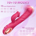 3 In 1 Sex Toys Rabbit Vibrators Dildo - Adult Toys Clitoris G Spot Vibrator With 10 Wiggling & Vibrating & Licking Modes, Adult Sex Toys For Women And Couples Female Vibrator Clitoral Stimulator
