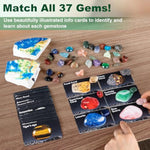 Gemstones Dig Kit For Kids – Excavate 37 Rocks & Crystals, Stem Science Kit With Info Cards & Display Stand – World Map Gem Digging Kit, Rock Collection Gift Educational Geology Gift For Boys & Girls