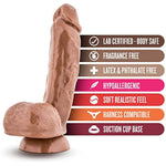 X5 - Mister Grande - 8 1/2 Inch Long Hand Sculpted Shape Fragrance Free Soft Flexible Realistic Dildo - Suction Cup Harness Compatible Adult Toys - Sex Toy For Couples - Latin