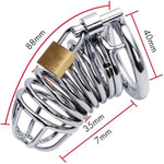 Male Cock Cage Chastity Device With 3 Sizes Of Rings,Key And Lock Included?Locked Cage Sex Toy,?Silver?