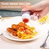 Condiment Squeeze Bottles for Sauces, 2-oz Mini Silicone Salad Dressing Container to Go with Reusable Sandwich Bag, Leakproof Ketchup Bottle for Bento Lunch Box, 4 Pack, Candies