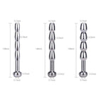 Urethral Sounds, 3 Pcs Set Stainless Steel Hollow Penis Plug Multi Beads Urethral Dilators For Beginner (Beginner)
