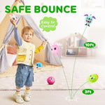 Bouncy Balls With Plush Cover - Bpa -Free Safe Sensory Toys For Toddlers Kids - 3" Large Size 10 Ft High - Christmas Toy Birthday Gift - Ideal Stocking Stuffers For Boys Girls 1-3 3-5 5-8 8-12