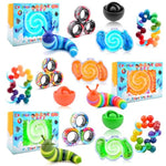 15Pcs Fidget Toys Adults Pack,Stocking Stuffers For Teens Boys Girls,Autism Sensory Toys With Fidget Spinner Slug Magnetic Rings,Squishy Fidget Toys Adhd Stress Relief,Party Favor For Kid-Bog