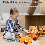 Red Panda Stuffed Animals 9 Inch Cute Red Panda Plush Doll Soft Cartoon Figures Plush Toys Gift Kids Girlfriend Birthday, Valentine, Christmas (Round Eyes)