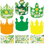 24 Pack St. Patrick's Day Crown Craft Kit with Shamrock Hats & Stickers