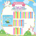 32 Pcs Mini Unicorn Bubble Wands for Kids, Party Favors & Goodie Bag Stuffers